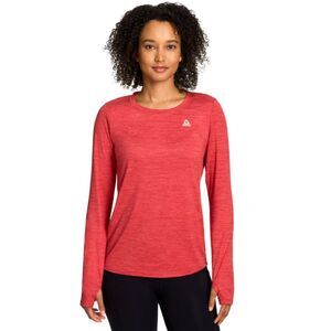 REEBOK Brick Red Sz Medium Athletic Soft Stretchy Long Sleeve Thumbhole Shirt